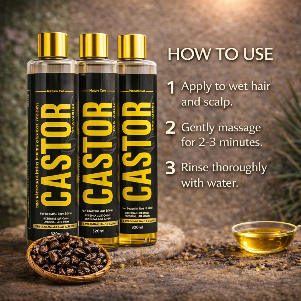 Castor Hair Oil – Strengthen Roots, Reduce Hair Fall & Promote Healthy Hair 🌿