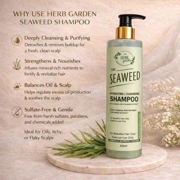 THE HERB GARDEN SEAWEED BALANCING EUCALYPTUS AND PEPPERMINT ARGAN SHAMPOO